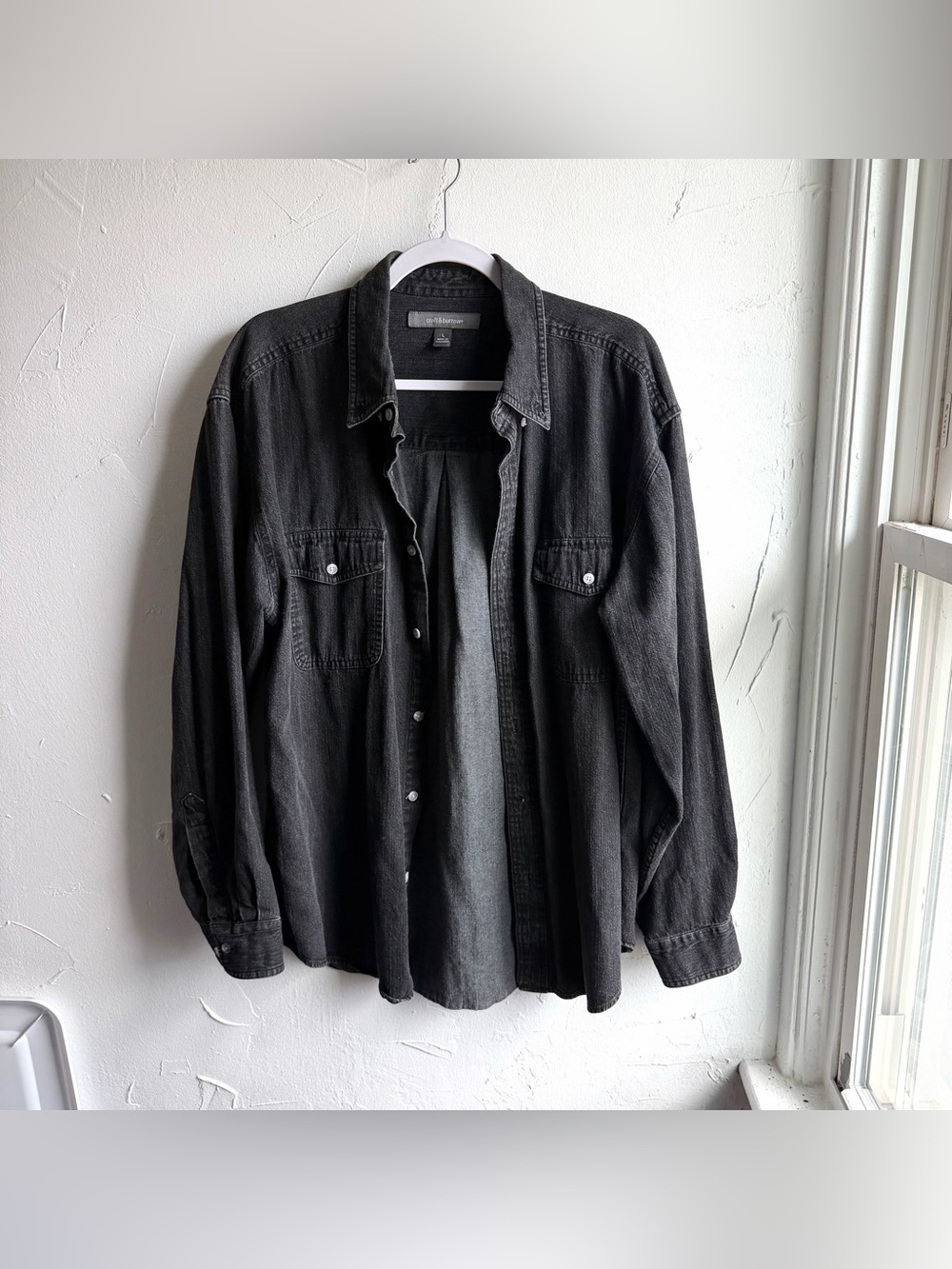Croft & Barrow Black Denim Shacket Size Large